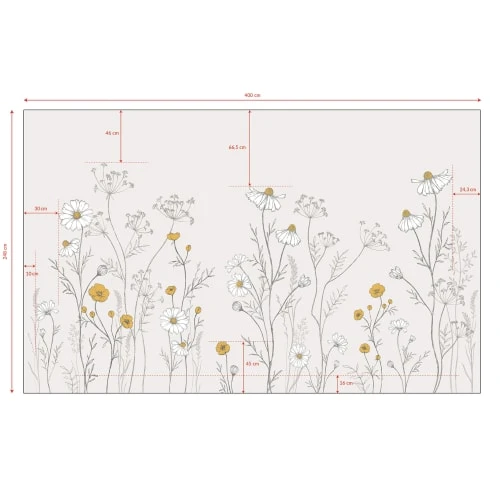 Lilipinso Stickers Et Papiers-peint Enfant Décor Fleurs En Papier Beige 4m X 2,48m – Image 3
