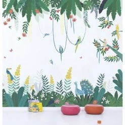 Lilipinso Stickers Et Papiers-peint Enfant Papier Peint Décor Tropicale En Papier Multicolore 4m X 2,48 M