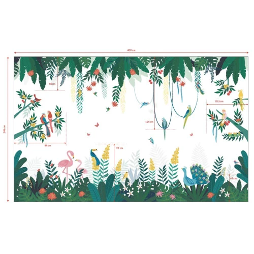 Lilipinso Stickers Et Papiers-peint Enfant Papier Peint Décor Tropicale En Papier Multicolore 4m X 2,48 M – Image 4