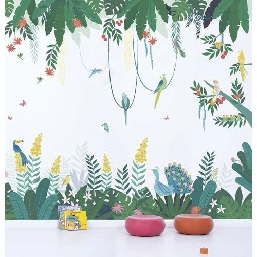 Lilipinso Stickers Et Papiers-peint Enfant Papier Peint Décor Tropicale En Papier Multicolore 4m X 2,48 M