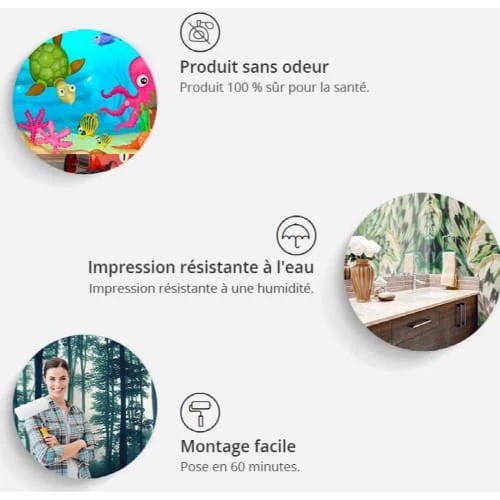 Artgeist Stickers Et Papiers-peint Enfant Papier Peint Enfant Animaux Pour Kids Blanc Et Multicolore â Image 4