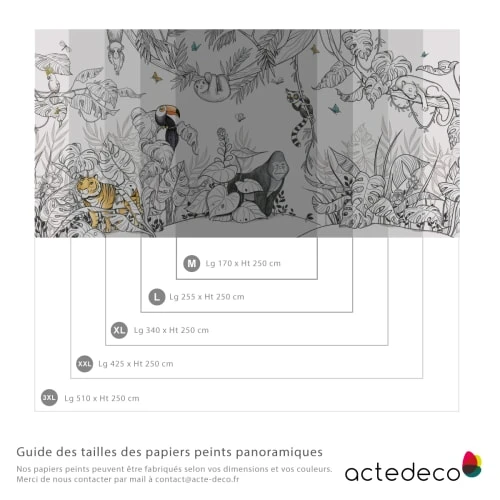 Acte Deco Stickers Et Papiers-peint Enfant Papier Peint Enfant Panoramique Enfant Jungle 01 - 250x170 – Image 5