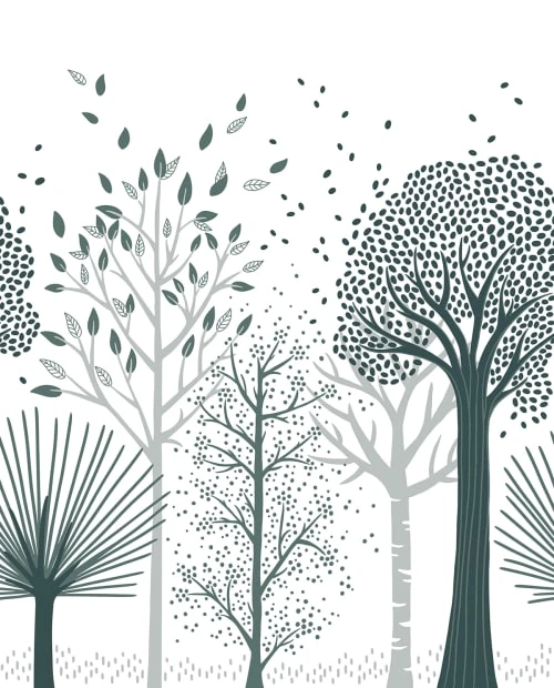 Lilipinso Stickers Et Papiers-peint Enfant Papier Peint ForĂȘt Bleu En Papier Bleu 2m X 2,48m â Image 2