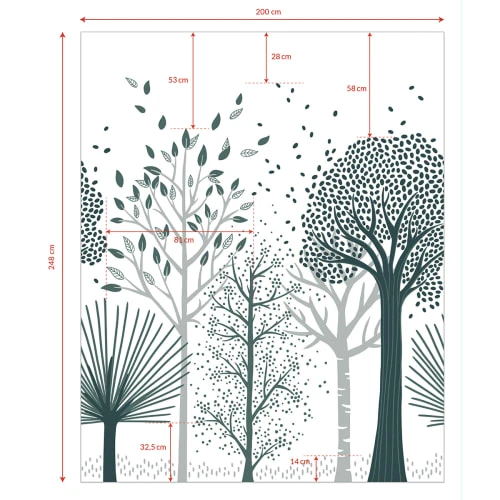 Lilipinso Stickers Et Papiers-peint Enfant Papier Peint ForĂȘt Bleu En Papier Bleu 2m X 2,48m â Image 3