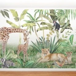 Yeda Design Stickers Et Papiers-peint Enfant Papier Peint Panoramique Animaux Dans La Jungle 425x260cm