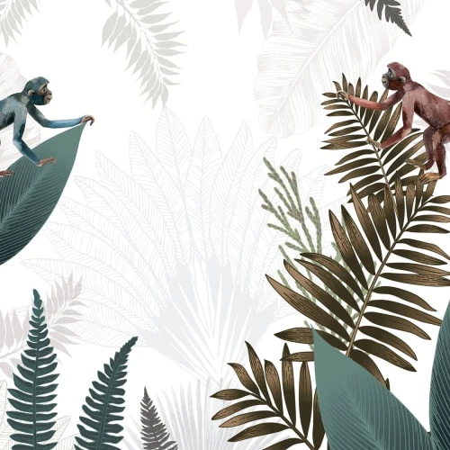 99Déco Stickers Et Papiers-peint Enfant Papier Peint Panoramique Jungle Singe 432x270cm – Image 4