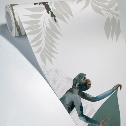 99Déco Stickers Et Papiers-peint Enfant Papier Peint Panoramique Jungle Singe 432x270cm – Image 6