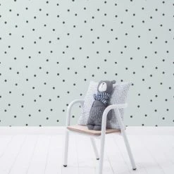 Lilipinso Stickers Et Papiers-peint Enfant Papier Peint Pois En Papier Bleu Turquoise 50cm X 10m