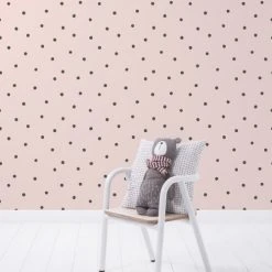 Lilipinso Stickers Et Papiers-peint Enfant Papier Peint Pois En Papier Rose 50cm X 10m