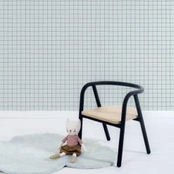 Lilipinso Stickers Et Papiers-peint Enfant Papier Peint Quadrillage En Papier Bleu Turquoise 50cm X 10m