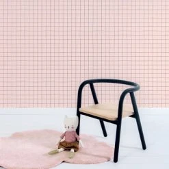 Lilipinso Stickers Et Papiers-peint Enfant Papier Peint Quadrillage En Papier Rose 50cm X 10m