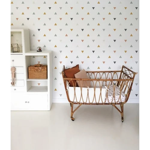 Lilipinso Stickers Et Papiers-peint Enfant Papier Peint Triangles En Papier Marron 50cm X 10m – Image 5