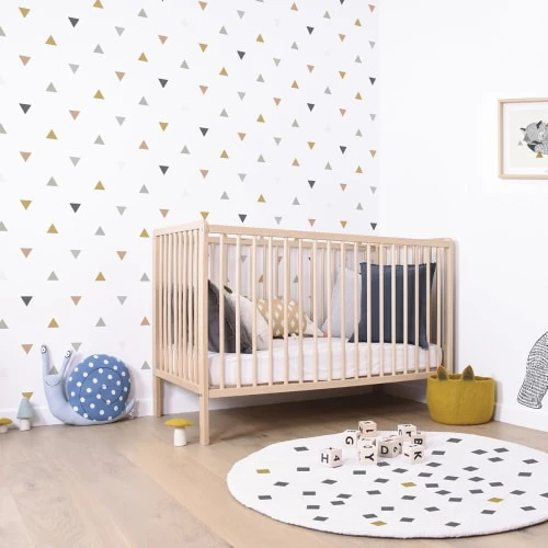 Lilipinso Stickers Et Papiers-peint Enfant Papier Peint Triangles En Papier Marron 50cm X 10m