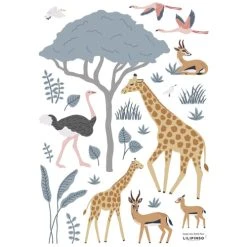 Lilipinso Stickers Et Papiers-peint Enfant Planche De Stickers Animaux Sauvages Multicolore