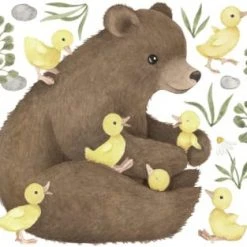 Lilipinso Stickers Et Papiers-peint Enfant Planche De Stickers Décor Ours Brun Multicolore