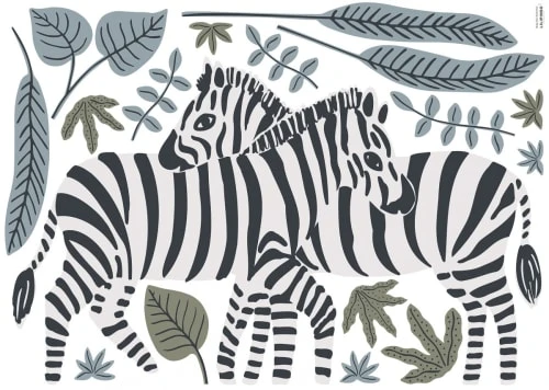 Lilipinso Stickers Et Papiers-peint Enfant Planche De Stickers Décoratifs Zèbres Multicolore