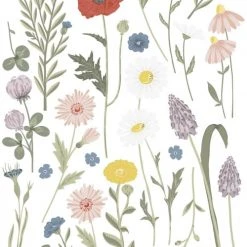 Lilipinso Stickers Et Papiers-peint Enfant Planche De Stickers Fleurs Bleuet Multicolore