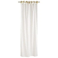 Maisons Du Monde Rideaux Enfant Rideau à Nouettes En Coton Blanc à Pois Dorés à L'unité 102x250