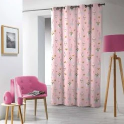 Douceur D'Intérieur Rideaux Enfant Rideau Microfibre Rose 140x240cm