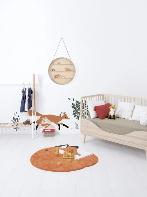 Lilipinso Stickers Et Papiers-peint Enfant Sticker Décor Forêt, Renard Et Lapin En Vinyle Mat Orange 64x130 Cm – Image 2
