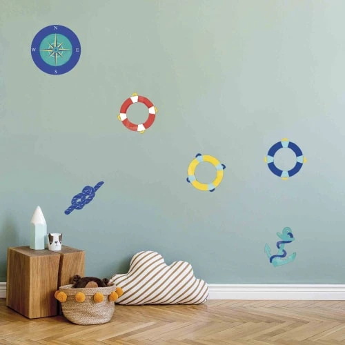 Draeger Paris Stickers Et Papiers-peint Enfant Sticker Mural Bouées Tricolores