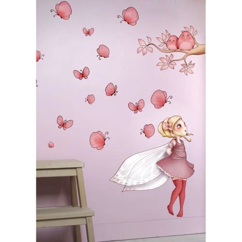 Acte Deco Stickers Et Papiers-peint Enfant Sticker Mural Fée Debout Et Papillons Pour Enfant - 110x60 – Image 3