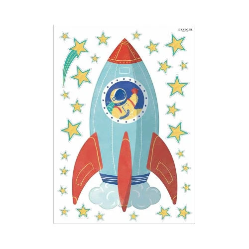 Draeger Paris Stickers Et Papiers-peint Enfant Sticker Mural Fusée Et Astronaute – Image 2