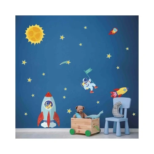 Draeger Paris Stickers Et Papiers-peint Enfant Sticker Mural Fusée Et Astronaute – Image 3