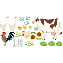 Acte Deco Stickers Et Papiers-peint Enfant Sticker Mural Les Animaux De La Ferme Pour Enfant - 110x60