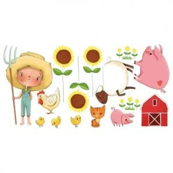 Acte Deco Stickers Et Papiers-peint Enfant Sticker Mural Petit Garçon à La Ferme Pour Enfant - 110x60