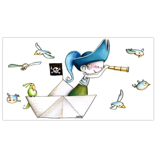 Acte Deco Stickers Et Papiers-peint Enfant Sticker Mural Pirate Aux Aguets Pour Enfant - 110x60