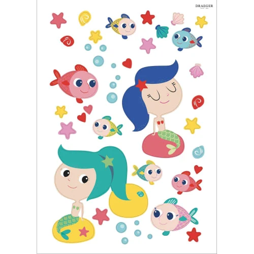 Draeger Paris Stickers Et Papiers-peint Enfant Sticker Mural Sirènes Et Poissons – Image 4