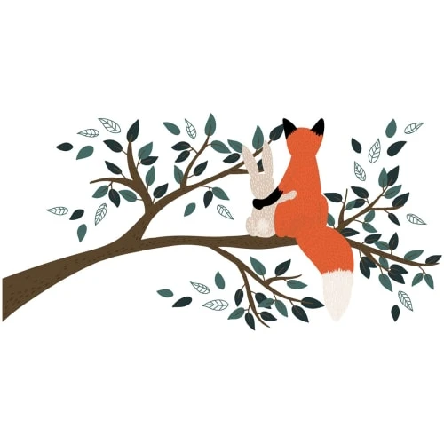 Lilipinso Stickers Et Papiers-peint Enfant Sticker XL Renard Sur Une Branche En Vinyle Orange 29x42 Cm – Image 2