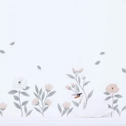 Lilipinso Stickers Et Papiers-peint Enfant Stickers Champs De Roses En Vinyle Mat Bleu 64x90 Cm