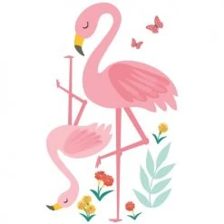 Lilipinso Stickers Et Papiers-peint Enfant Stickers Flamant Rose En Vinyle Mat Rose 34x60 Cm