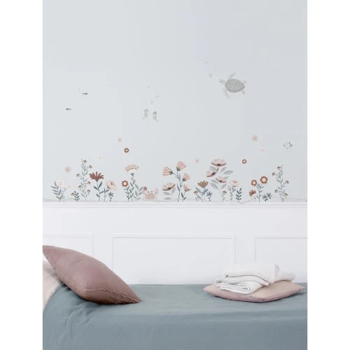 Lilipinso Stickers Et Papiers-peint Enfant Stickers Fleurs En Vinyle Mat Bleu – Image 2
