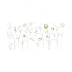 Lilipinso Stickers Et Papiers-peint Enfant Stickers Fleurs En Vinyle Mat Rose 108x52 Cm