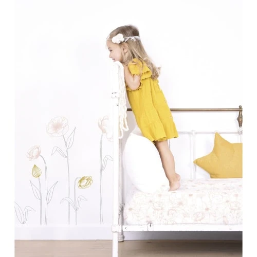 Lilipinso Stickers Et Papiers-peint Enfant Stickers Fleurs En Vinyle Mat Rose 108x52 Cm – Image 4