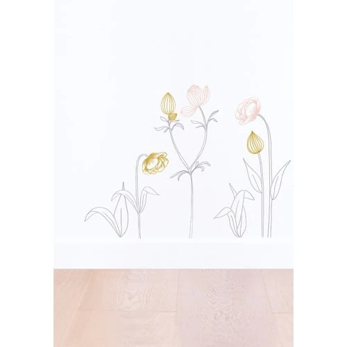 Lilipinso Stickers Et Papiers-peint Enfant Stickers Fleurs En Vinyle Mat Rose 108x52 Cm – Image 6