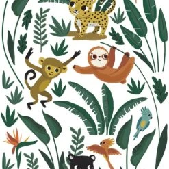Lilipinso Stickers Et Papiers-peint Enfant Stickers Jungle Night Animaux De La Jungle (29,7 X 42 Cm)