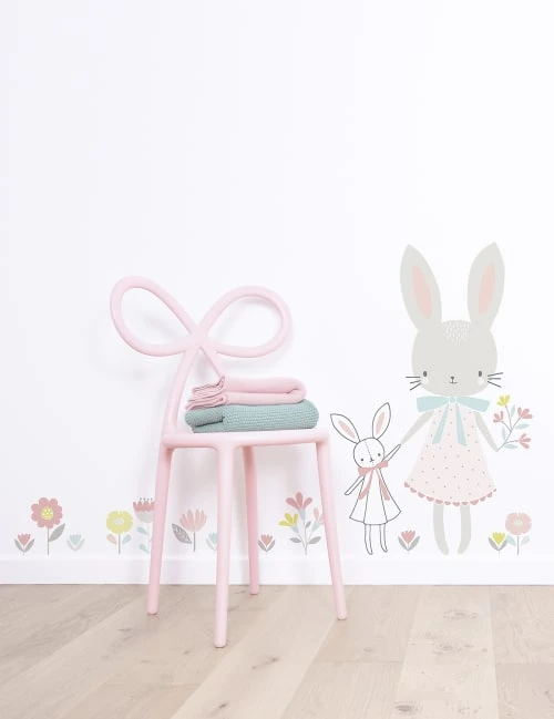 Lilipinso Stickers Et Papiers-peint Enfant Stickers Lapin En Vinyle Mat Rose 58x90 Cm – Image 4