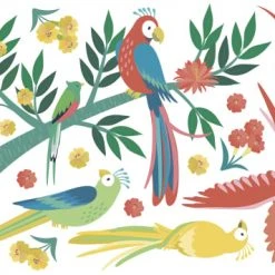 Lilipinso Stickers Et Papiers-peint Enfant Stickers Les Perroquets En Vinyle Mat Multicolore 64x90 Cm