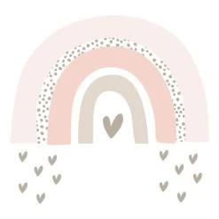 Decochic Stickers Et Papiers-peint Enfant Stickers Mureaux En Vinyle Arc En Ciel Rose Et Gris Tourterelle