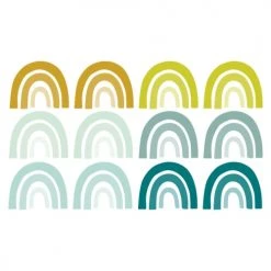 Decochic Stickers Et Papiers-peint Enfant Stickers Mureaux En Vinyle Arcs En Ciel Vert Et Moutarde