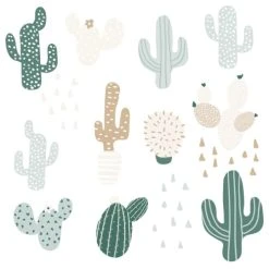 Decochic Stickers Et Papiers-peint Enfant Stickers Mureaux En Vinyle Cactus Verts