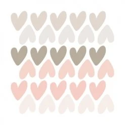 Decochic Stickers Et Papiers-peint Enfant Stickers Mureaux En Vinyle Petits Coeurs Rose Et Gris Tourterelle