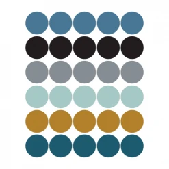 Decochic Stickers Et Papiers-peint Enfant Stickers Mureaux En Vinyle Rondes Bleu Et Moutarde