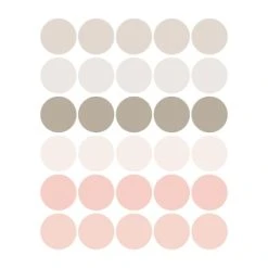 Decochic Stickers Et Papiers-peint Enfant Stickers Mureaux En Vinyle Rondes Rose Et Gris Tourterelle