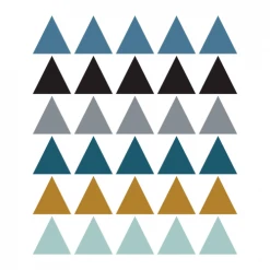 Decochic Stickers Et Papiers-peint Enfant Stickers Mureaux En Vinyle Triangles Bleu Et Moutarde