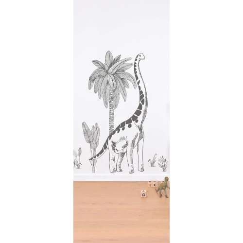 Lilipinso Stickers Et Papiers-peint Enfant Stickers XL Dinosaure Et Palmier En Vinyle Mat Gris Anthracite – Image 3